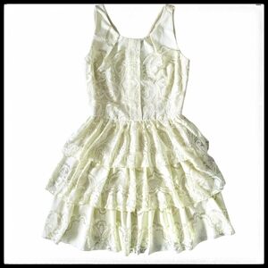 Le Chateau Ruffle Tiered Lace Dress